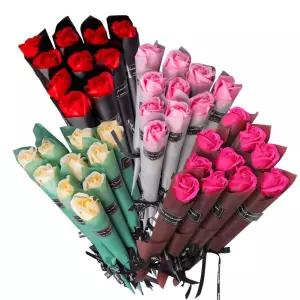 비누꽃 장미꽃 한송이(10개 한다발) 장미꽃비누 입학식 졸업식 선물