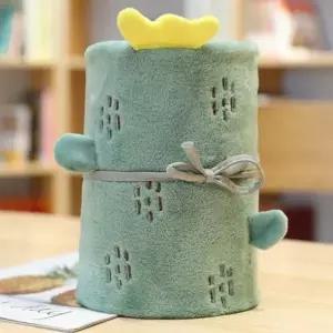 ( )극세사 무릎 담요 선인장 패턴 미니 블랭킷 캠핑 차량 사무실 휴대용 포근 이불