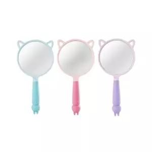 ( )토끼 손잡이 원형손거울 컬러 손거울 핸드미러 휴대용 원형 화장 미니