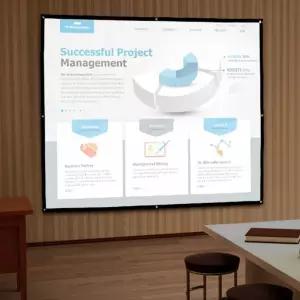 이동형 빔프로젝터 스크린(203x152cm) (4:3비율)영화 가정용 이동용 휴대용 자취방 사무실