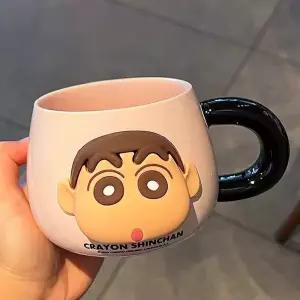 [베스트TOP100]짱구 3D 페이스 자석 머그컵 500ml-핑크