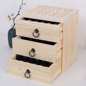 아로마 선반 오일 우드 원목 정리대 서랍 수납 3단