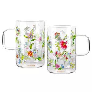 에지리 프로방스 베이지 유리 머그 2p컵 머그잔 홈카페 커피 음료 아메리카노 라떼 유리잔