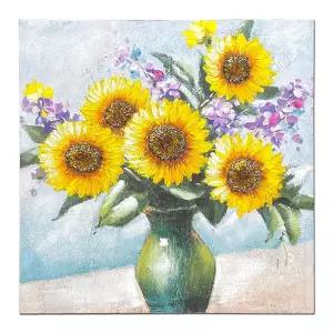 해바라기 화병 그림 유화 거실 액자 1521