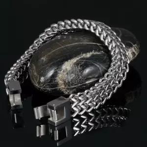 [제이커머스]남성 화이트 평방 스틸 팔찌-화이트OC 유니크 스틸팔찌 남성팔찌 예쁜팔찌 팔찌선물