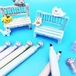 형광색 마커펜 6색 다꾸 데코 다이어리 꾸미기 냥냥펀치 광펜 공부방 미니 선물용광 스터디 냥발이 학원 세