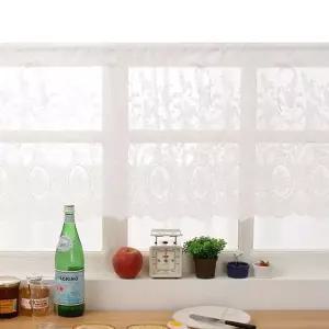 [하프클럽/셀러허브]플라워 자수 바란스 흰색 부엌 주방 창문 가리개천