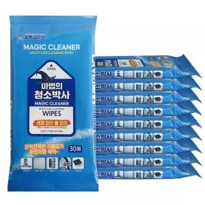 [이지커머스]마법의 청소박사(30매) x(10개) 1714 찌든때제거 만능 만능크리너 기름때제거 청소용물티슈 물