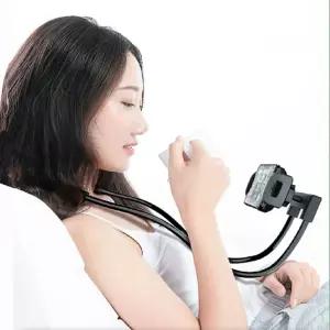 [이지커머스]목걸이형 스마트폰 멀티 휴대폰 넥 거치대 침대거치대 침대휴대폰거치대 자바라거치대 침대스