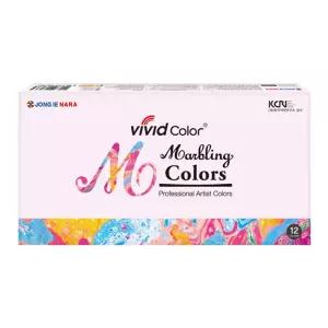 종이나라 비비드 마블링물감 12ml 13색미술놀이 세트 아크릴그림 아크릴화 미술붓 블로우 불로워