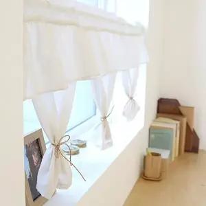 [하프클럽/셀러허브]린넨면 바란스 커튼 마끈 포인트 셔링 미니 커텐 주방