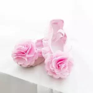 [보리보리/베베샤]발레슈즈 플라워코사지 여아 유아 주니어 발레슈즈