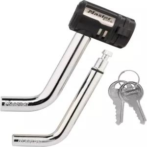 마스터 잠금 수신기 1/2인치 및 5/8인치. 회전 헤드 내후성 트레일러 커플러 히치 핀과 보호용 키 RV