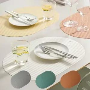 타원모양 실리콘 방수 테이블매트 홈파티 식탁매트
