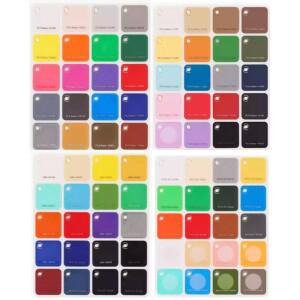 공식 밤부랩 3D 프린팅 필라멘트 컬러 카드 24x24mm 80개 원하는 종류와 색상 선택 가능