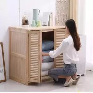 낮은 이불장 키작은 수납 이불 빈티지 펜션 원목 사물함 장롱 장