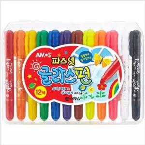 [퍼니메이커]부드러운 글라스 펜 어린이집 유치원 색칠놀이 24색 네임펜 물감 매직 크레파스 색연필