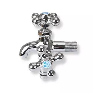 삼정크린마스터 베란다 수도꼭지 두갈래 냉수용 교체 급수 세탁기 가정용 업소용 발코니 욕실 십자