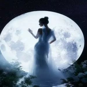 웨딩 문 램프 보름달 배경