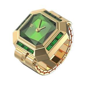 파스칼 소피아 시계 링 스퀘어 젬스톤 양손 핑거 시계, 사파이어 크리스탈 다이얼, 스트레치 밴드, 3 ATM 방수 기능 포함