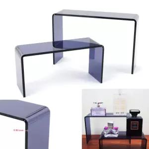 아크릴 선반 사진촬영 프라모델 피규어 ㄷ자 거치대자 투명블랙 스모그 건담 피어 장식 진열대 전시대 디스