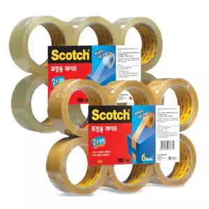 3M 스카치 박스 포장 테이프 6개입 3615R-6 48mmx50m 택배 포장용 택배용 디스펜서 테이트 세트