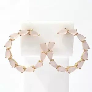 [블루케이] AA실버925 장미석 합성석귀걸이211133-05n