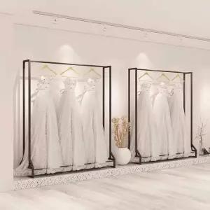 커튼 드레스 전시대 매장용 진열대 의류 블랙 스탠드