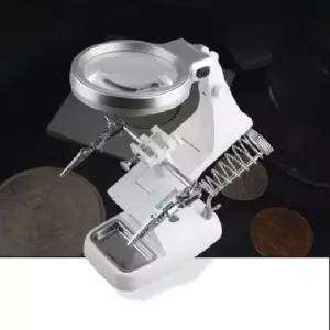 [퍼니메이커]탁상용 LED 확대경 (건전지 포함) 현미경 기판수리대 납땜작업대 인두기