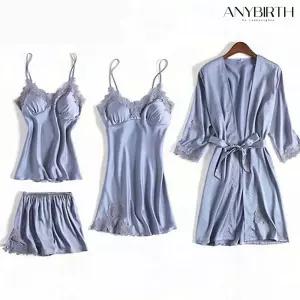 [퍼니메이커]럭스 슬립 실크 파자마 원피스 신혼선물 홈웨어 세트 슬립원피스 슬립세트