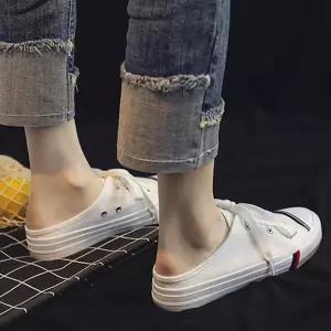 [퍼니메이커]여자 여름 뮬운동화 봄신발 스니커즈 보세화 데이트 여자운동화뮬 발편한운동화 봄캔버스화여