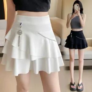 라인댄스복 라틴댄스복 차밍댄스 화이트플리츠스커트