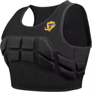 TUOY 여성 패딩 압축 조끼 여성용 임팩트 스포츠 가라테 축구 농구용 가슴 갈비뼈 보호