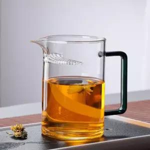 로하티 크리스탈문 내열유리 거름망 숙우 400ml 그린머그 주전자 거름망컵 거름망잔 탈숙우 포트 차숙우