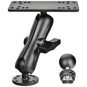 보보르티 알루미늄 피쉬 파인더 마운트, 보트용 해양 전자 T-볼트 트랙 베이스가 장착된 C 사이즈 1.5인치 볼, RAM 시스템용 가민, 로랑스, 레이마린과 호환 가능