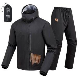 RIDEIRON 남성용 여성용 레인 수트 오토바이 낚시 기어 팬츠 하이킹 아웃도어 방수 경량 재킷 레인웨어