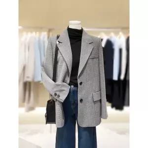 [롯데백화점]SOUP 잔체크  베이직 투버튼 자켓  SC3JK3A1