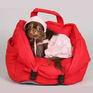 강아지 차량용 다이아 카시트 (레드) 애견 차 멀미