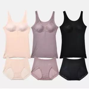 풀컵 인견 노와이어 몰드 브라런닝 팬티 세트 사계절
