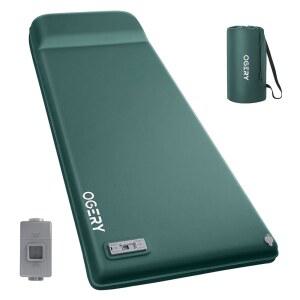 전기 펌프가 장착된 OGY 자가 팽창 수면 패드, 3.15인치 초두께 메모리 폼 캠핑 베개가 내장된 4시즌 매트리스 텐트 여행용 필수품 장비