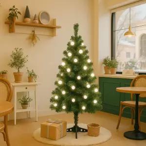 판촉물 PrimeBulk 메리 전구 트리 세트(앵두 50구 백색) 90cm