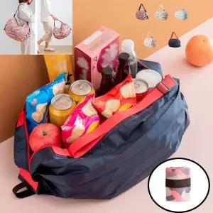 미니장바구니 마트 시장 도시락 휴대용 아코디언 접이식 접는 폴딩 장바구니 가방 쇼핑백