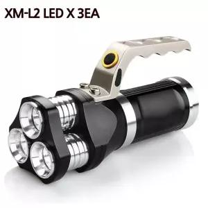 손전등 3600루멘 3구 충전식 서치라이트 L2