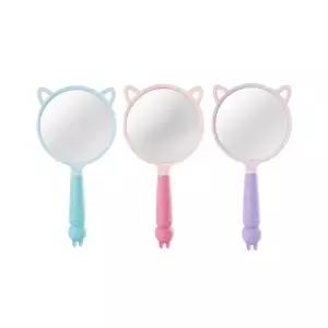 ( )토끼 손잡이 원형손거울 컬러 손거울 핸드미러 휴대용 원형 화장 미니