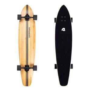 레트로스펙 제드 핀테일 & 크루저 롱보드 성인 스케이트보드 - 44인치 대나무 및 캐나다 메이플 데크, ABEC-7 베어링, 출퇴근 조각용 70mm PU