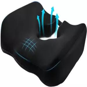 꼬리뼈 쿠션용 조절 가능한 휠체어 쿠션 압력 치질용 도넛 베개 욕창 전립선 꼬리 척추 좌식 휠체어(블랙)