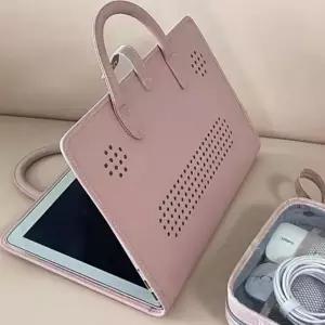 ( )휴대용 노트북 가방 16인치 커버 핑크 가죽 손잡이