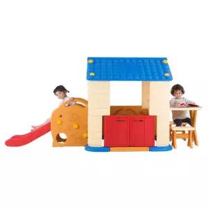 블루 미니하우스 미끄럼틀 어린이놀이집 베이비룸 유아집 키즈방