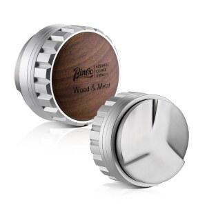 에스프레소 커피 디스트리뷰터 - 58mm 커피 디스트리뷰터, 우드 뚜껑이 있는 헤비 듀티 커피 레벨링 도구, 에스프레소 핸드 탬퍼 도구, 58mm 포터필터(실버)에 맞습니다