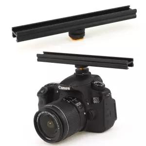 [베스트TOP100]DSLR 카메라 200mm 핫슈 연장 레일 바 브라켓 거치대 플래시